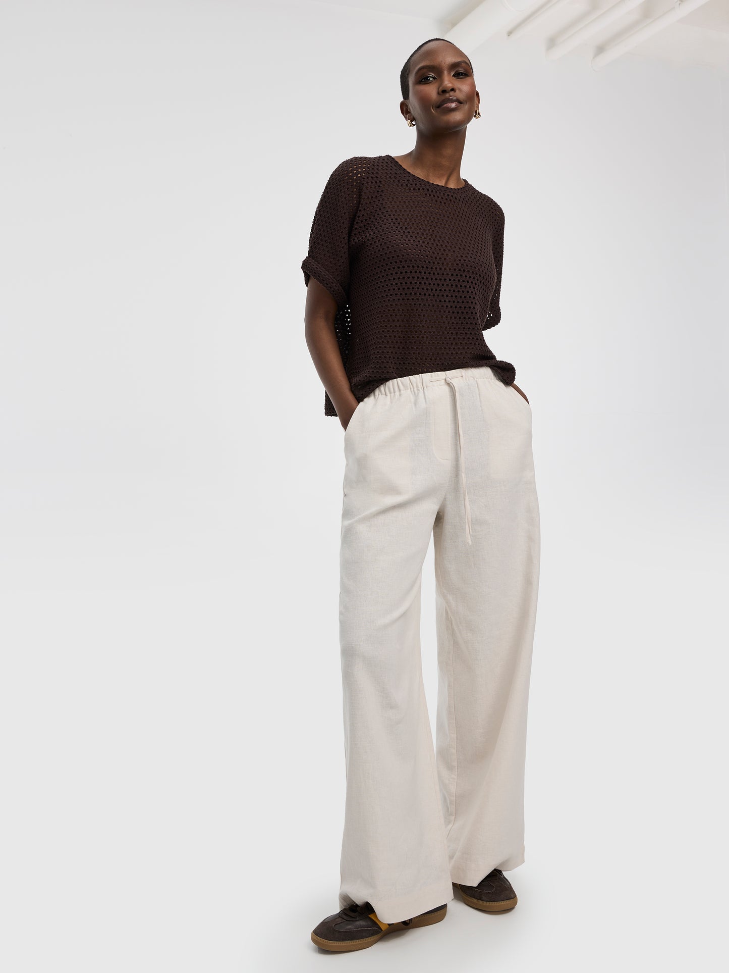 Short-Dolman-Sleeve Boat-Neck Tee