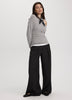 Wide-Leg Mid-Rise Pants with Asymmetrical Waist - The Timeless