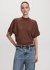 Merino-Blend Short-Sleeve Mock-Neck Sweater