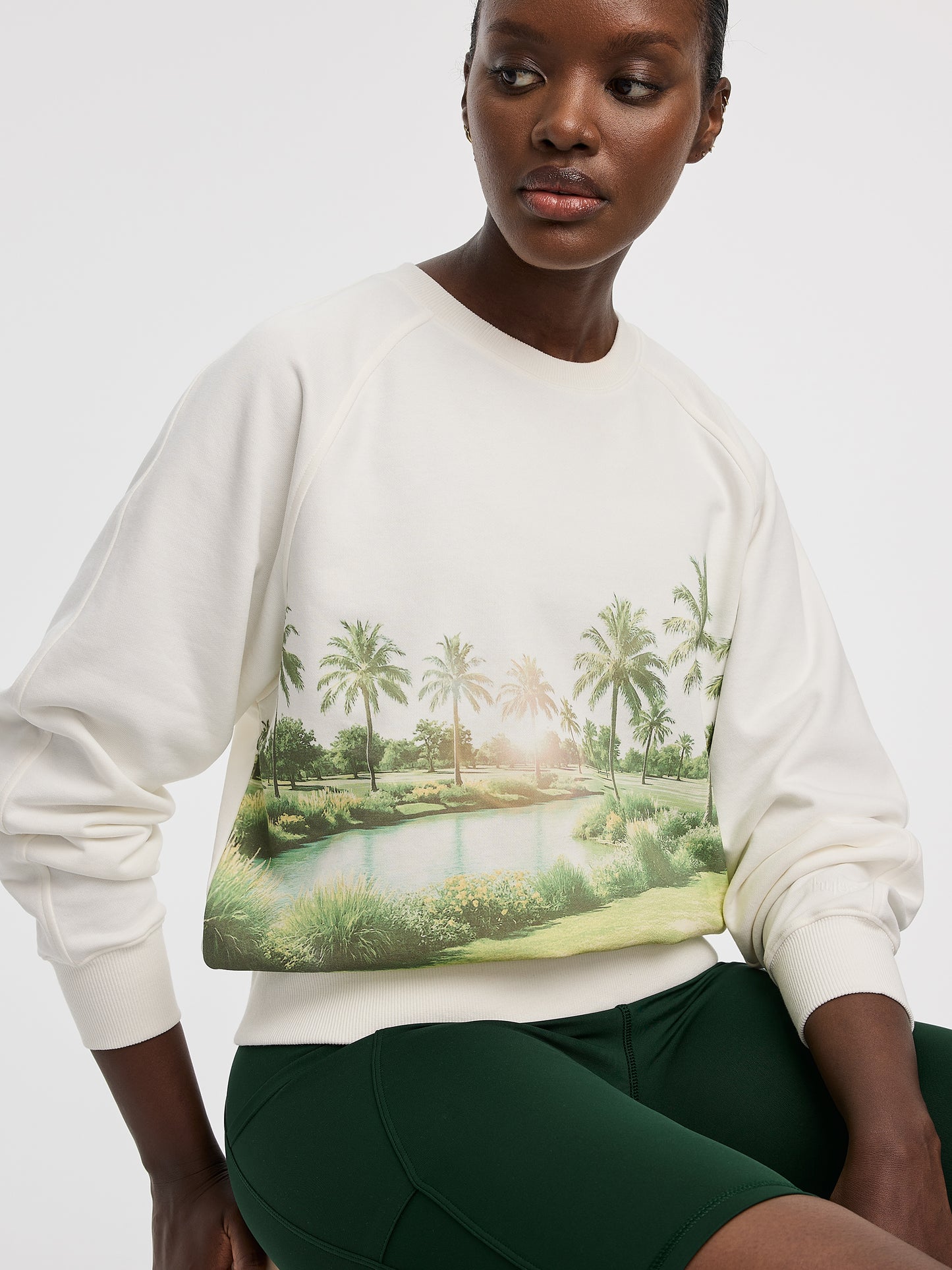 Pull en French Terry à manches longues et col rond - Hyba