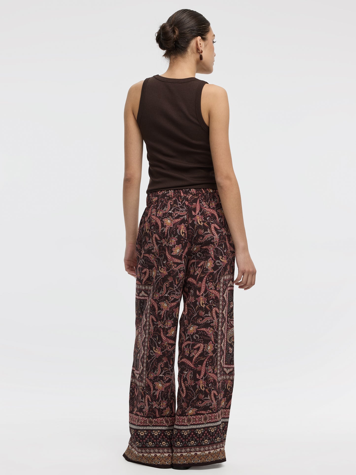 Wide-Leg High-Rise Pull-On Pant