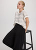 Cashmere-Blend Short-Sleeve Crew-Neck Loose Sweater