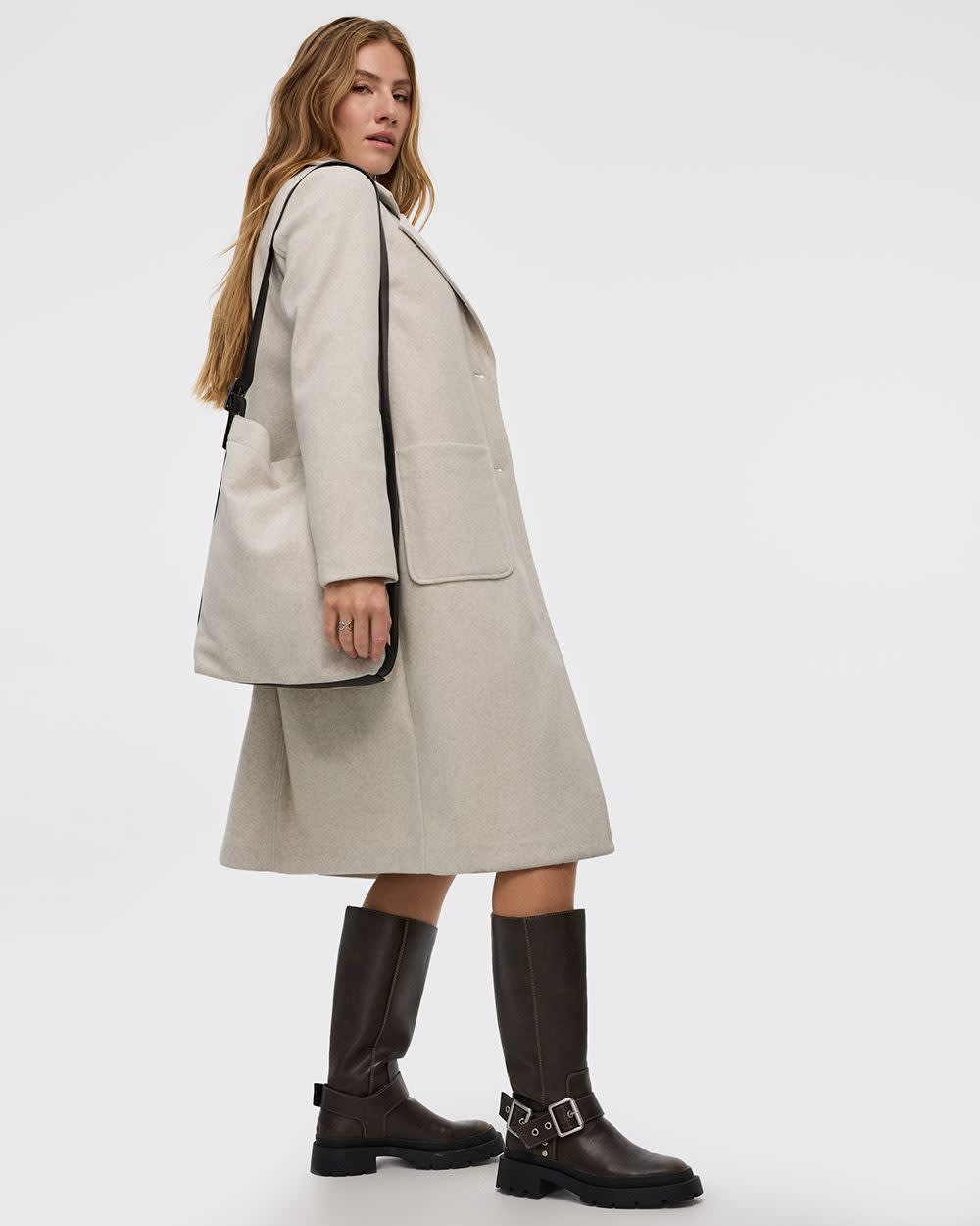 Long Coat with Two-Button Closure