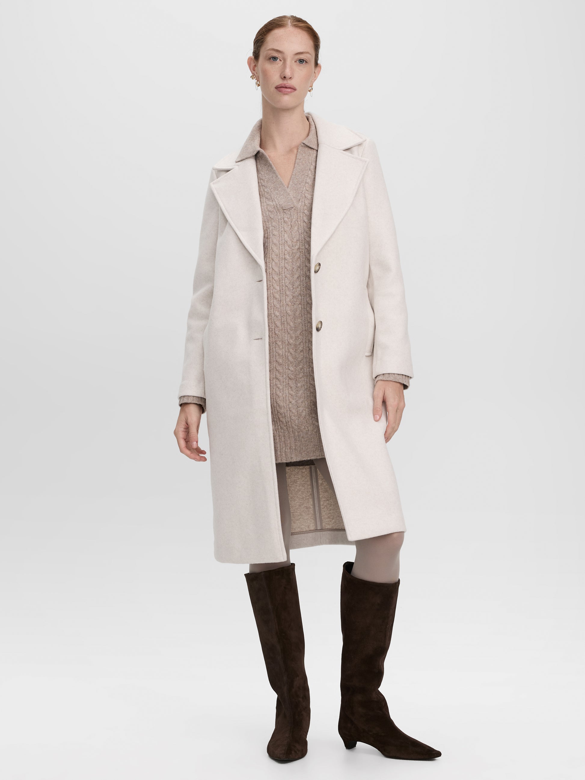 Long Wool-Blend Jacket