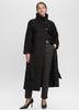 Wool-Blend Long Jacket with Sash