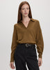 Long-Sleeve Boxy Sweater with Johnny Collar