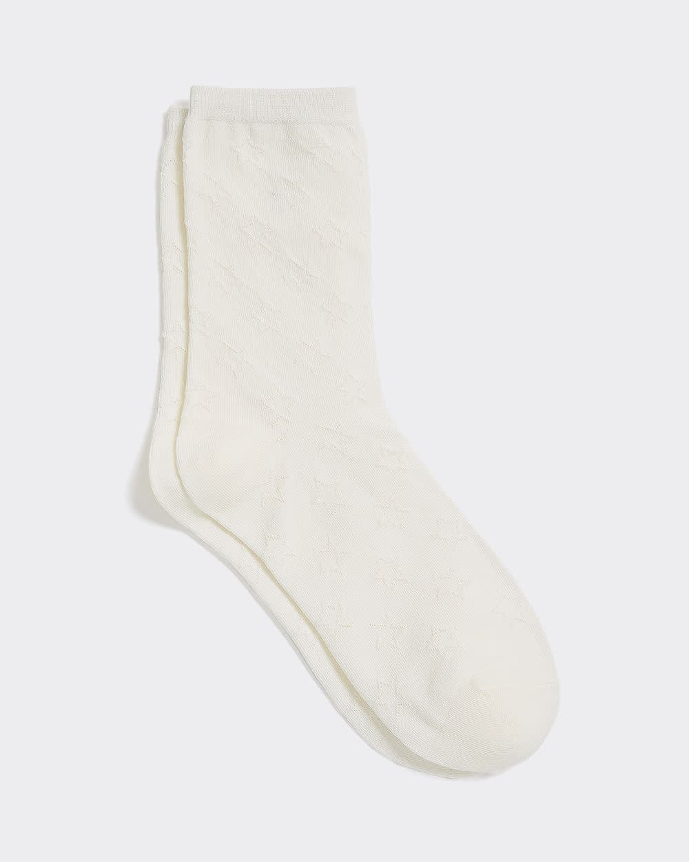 Crew Socks with Textured Stars