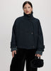 Mock-Neck Wool-Blend Coat