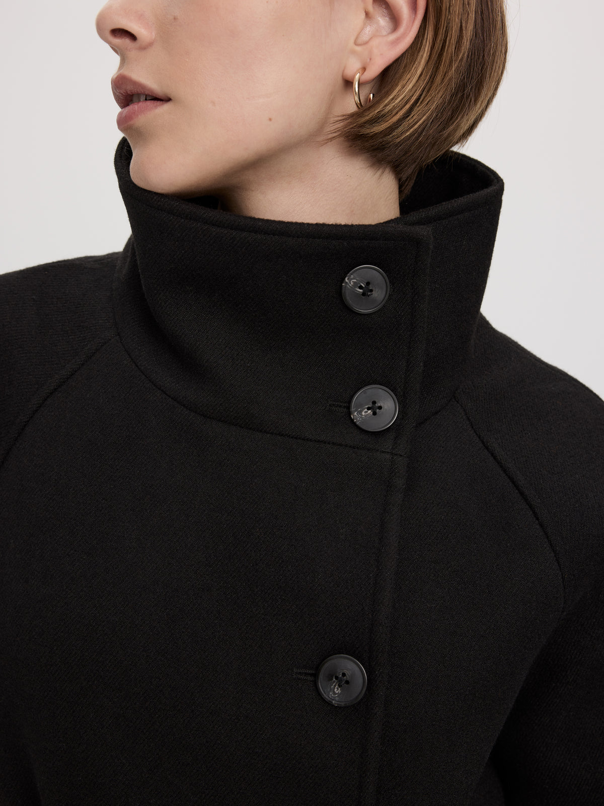 Wool-Blend Long Jacket with Sash