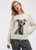 Long-Sleeve Crew-Neck Pullover with Dog
