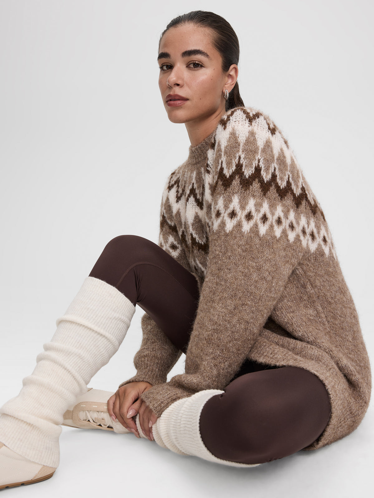 Long-Sleeve Pullover with Fair-Isle Pattern