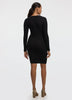 Long-Sleeve Mini Bodycon Shimmery Dress