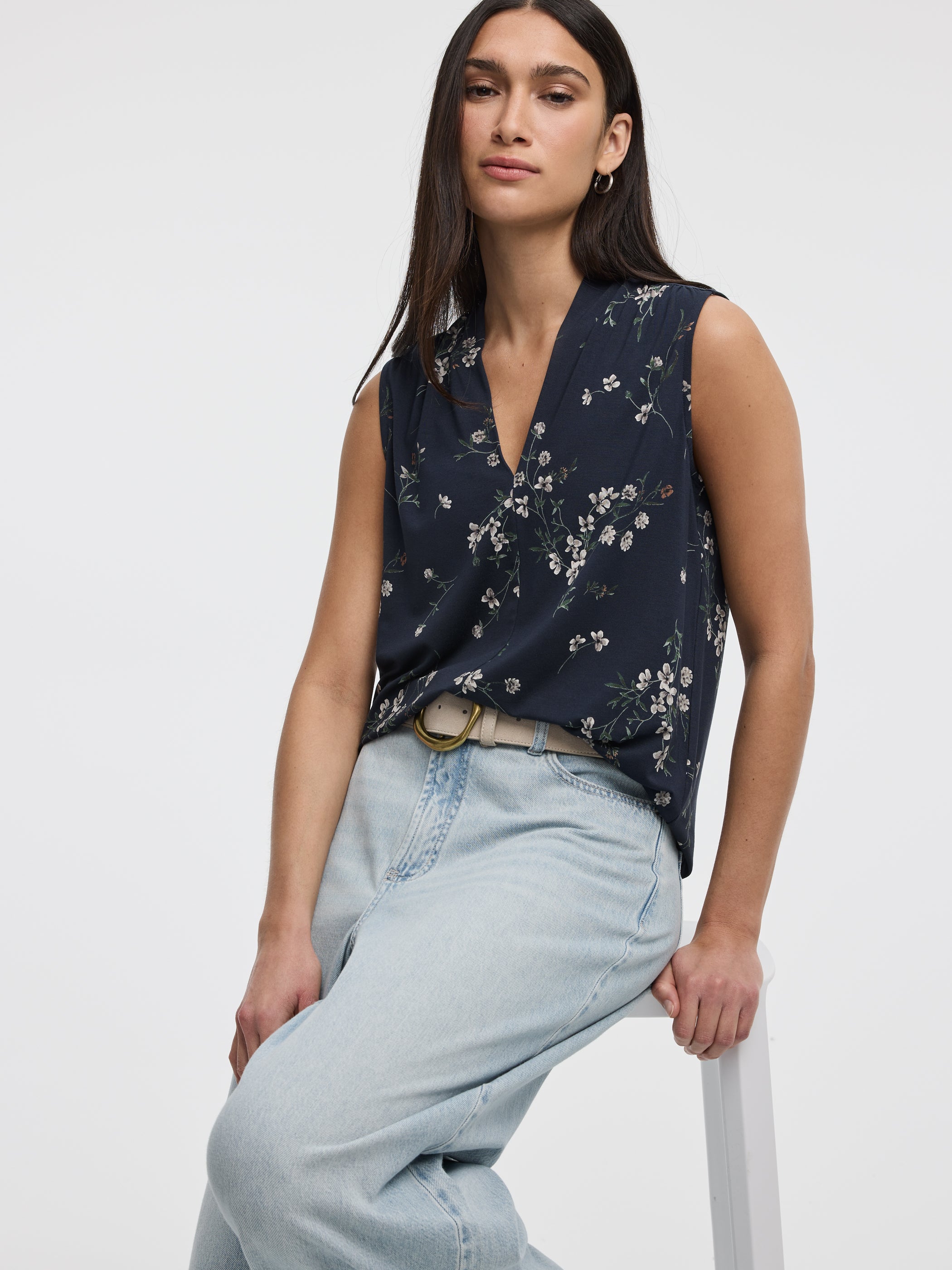 Sleeveless V-Neck Top