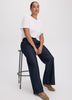 Wide-Leg Mid-Rise Denim Trousers