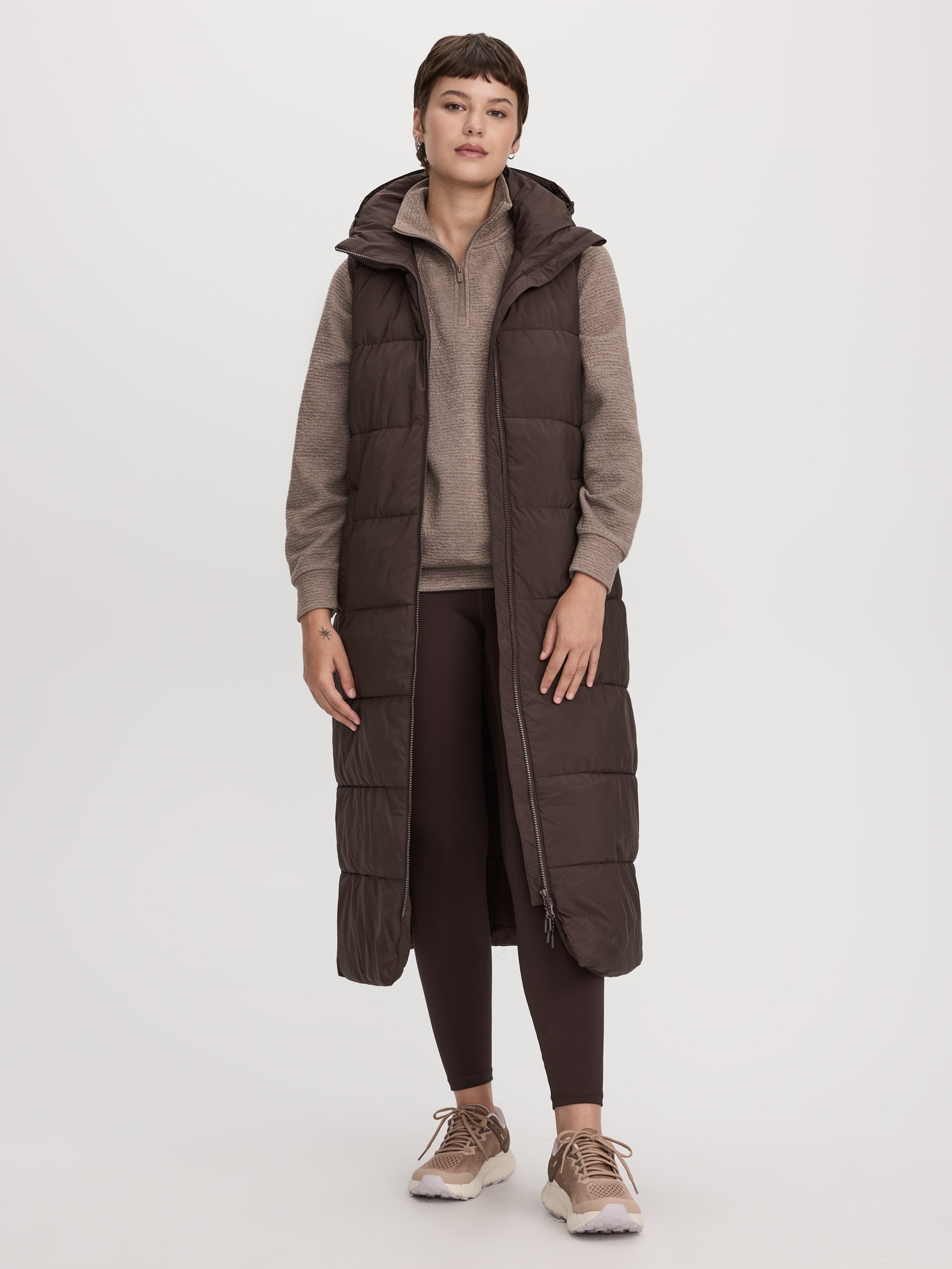 Long Quilted Sleeveless Vest - Hyba