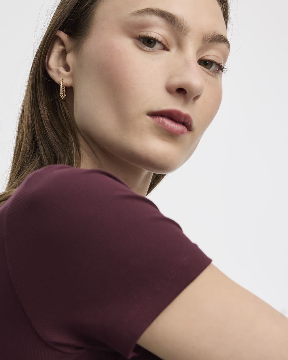 T-shirt côtelé henley