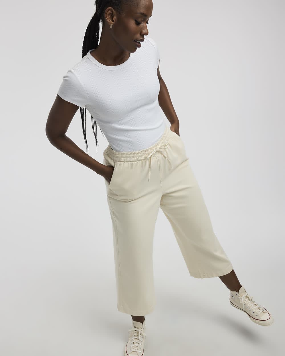 Wide-Leg Cropped Jean - Petite