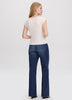 Extended-Sleeve Boat-Neck Ribbed Top