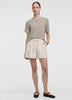 Linen-Blend Shorts with Elastic Waistband