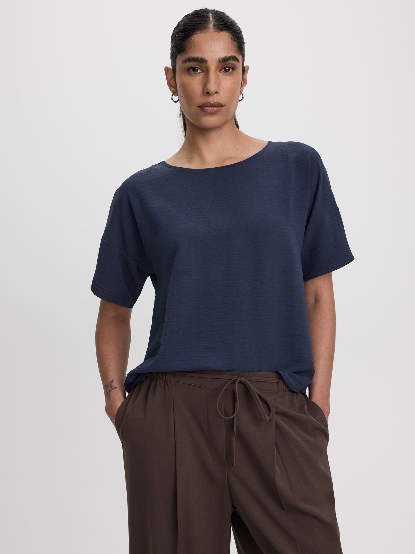 Crew-Neck T-Shirt Blouse