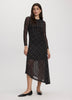 Long-Sleeve Bodycon Midi Dress with Side Shirrings