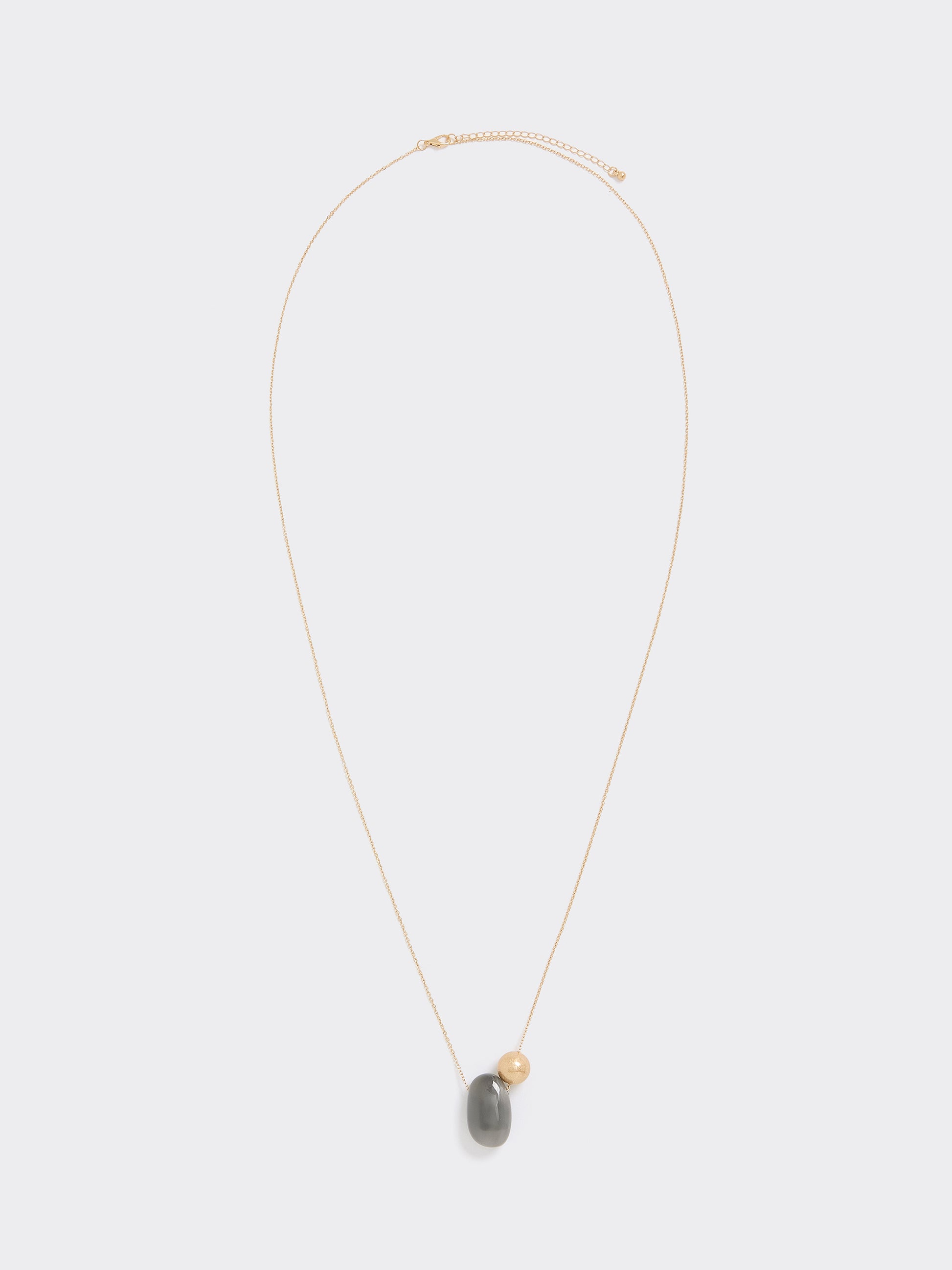 Long Necklace with Resin Pendant