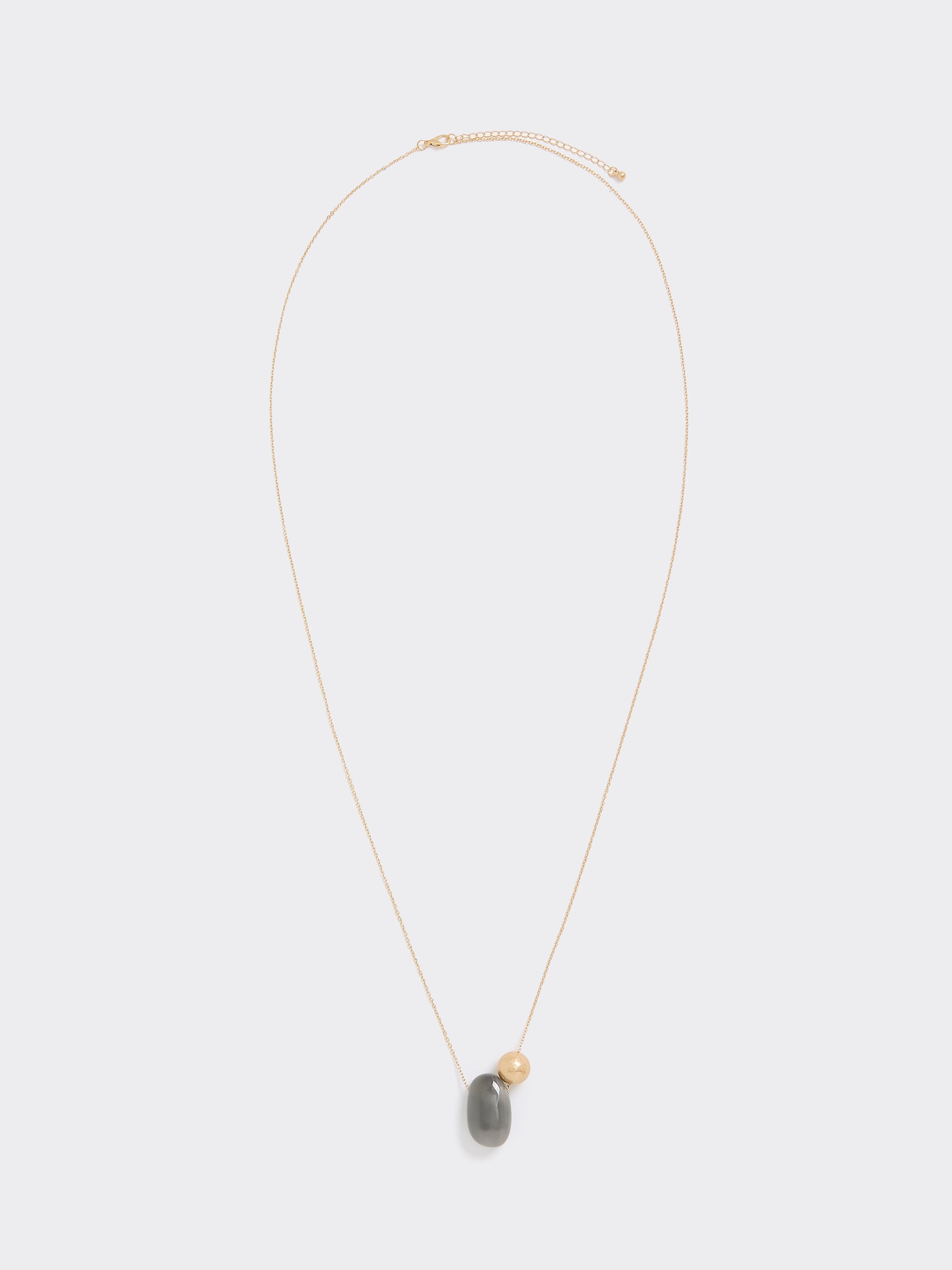 Long Necklace with Resin Pendant