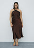Sleeveless Halter-Neck Maxi Cocktail Dress