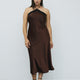 Sleeveless Halter-Neck Maxi Cocktail Dress