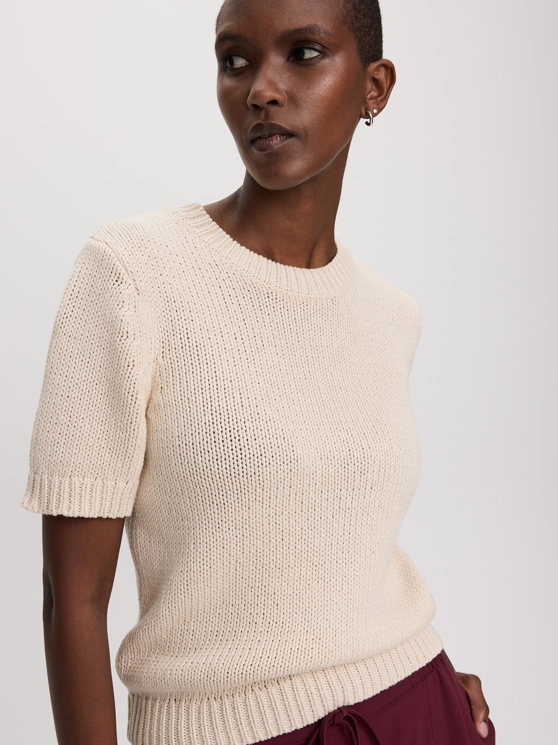 Short-Sleeve Crew-Neck Pullover