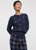 Long-Sleeve Crew-Neck Pullover with Hearts