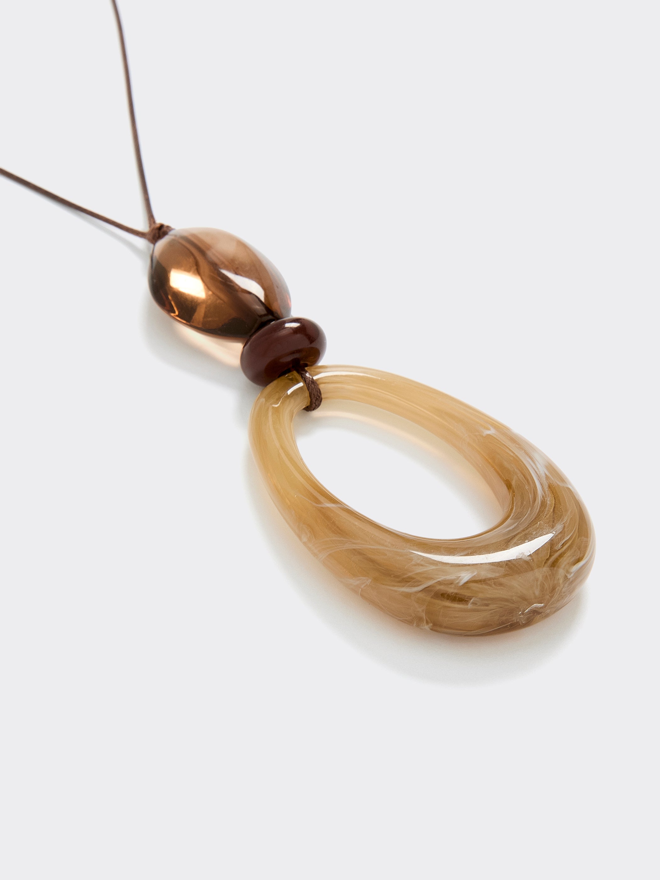 Cord Necklace with Resin Pendant