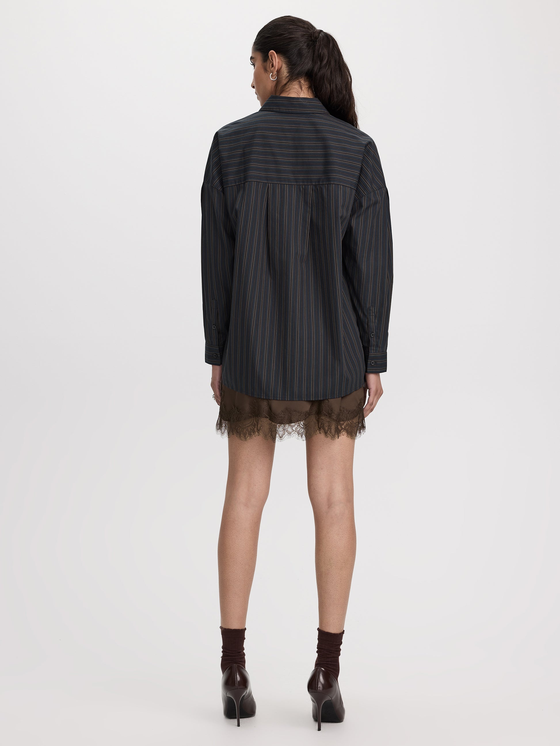 Poplin Blouse with Side Shirrings