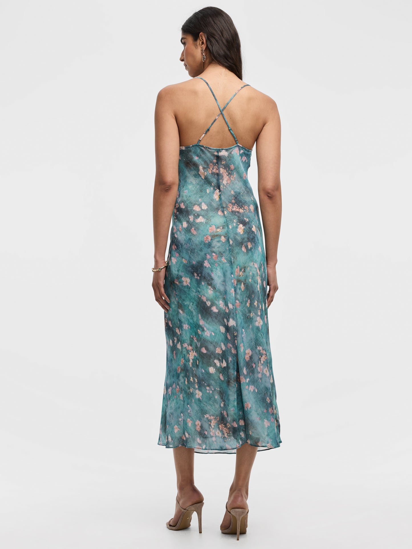Sleeveless Maxi Dress with Cowl Neckline