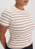 Striped Fitted Crew-Neck Ribbed T-Shirt