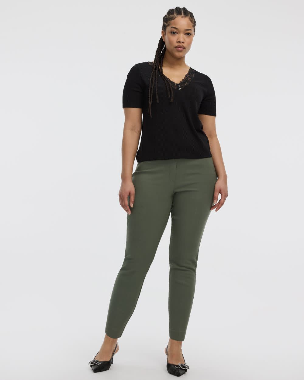 Slim-Leg High-Rise Ankle Pant - The Iconic (R)
