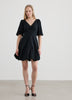 Short-Sleeve V-Neck Mini Dress with Bubble Hem