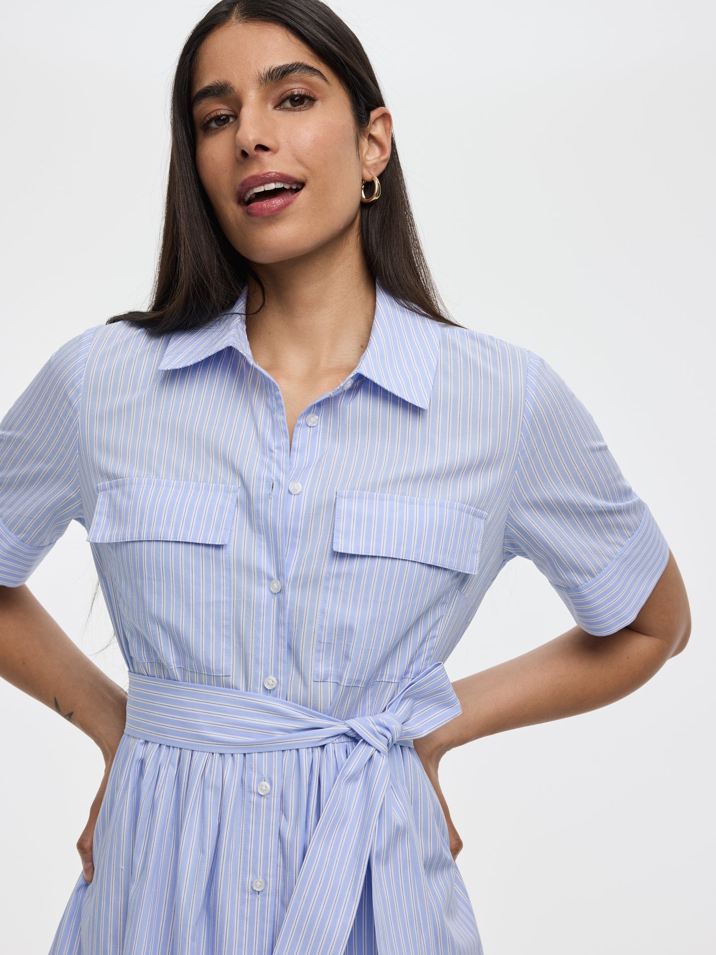 Women's Midi Shirt Dress with Sash Belt Reitmans Women's Midi Shirt Dress with Sash Belt Reitmans
