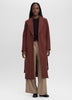 Wool-Blend Long Jacket with Sash