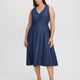 Sleeveless V-Neck Denim Dress