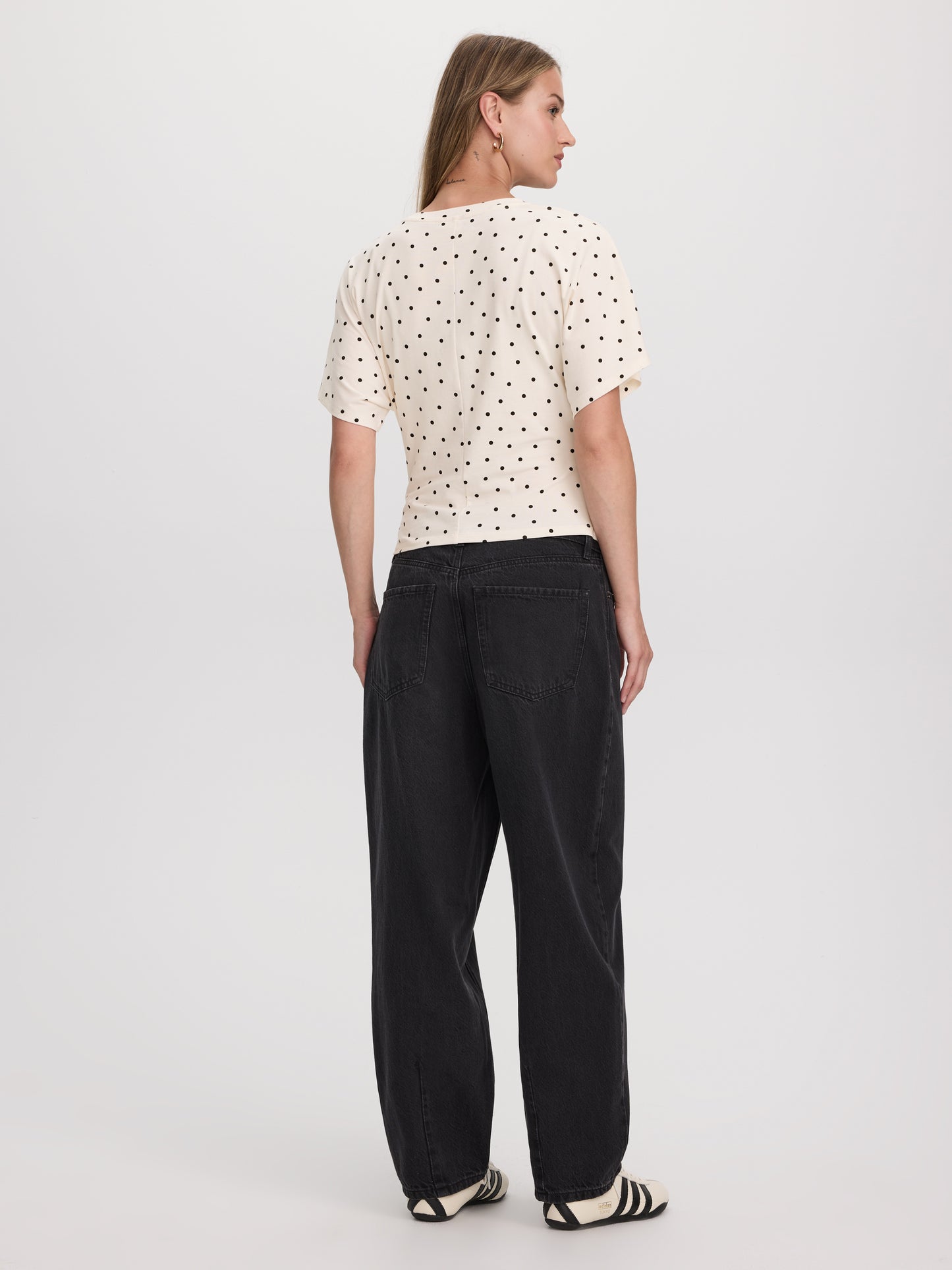 Short-Sleeve Crew-Neck Tee with Shirred Sides