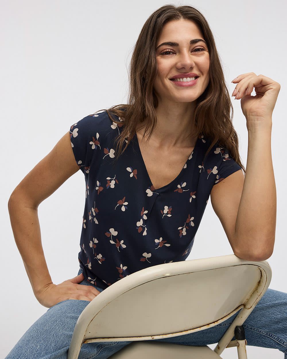 Extended-Sleeve V-Neck Tunic