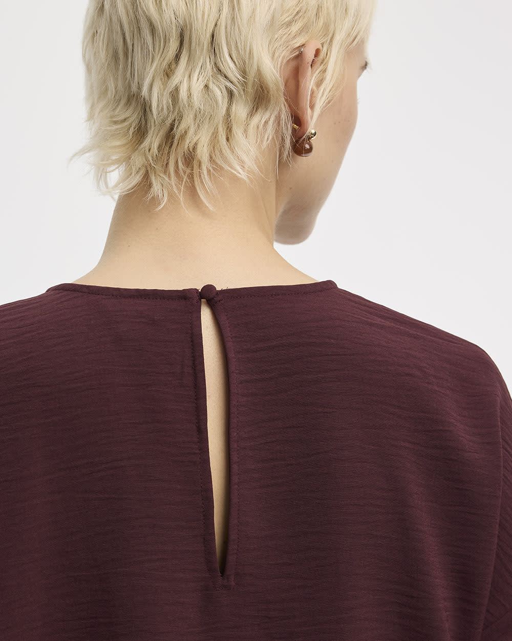 Short-Sleeve Crew-Neck Blouse