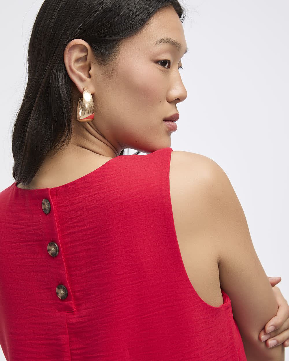 Sleeveless Crew-Neck Shift Dress