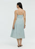 Sleeveless Denim Midi Dress with Sweetheart Neckline