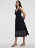 Sleeveless V-Neck Midi Dress with Soutache Embroideries