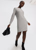 PlushSoft Crew-Neck Ribbed Sweater Dress