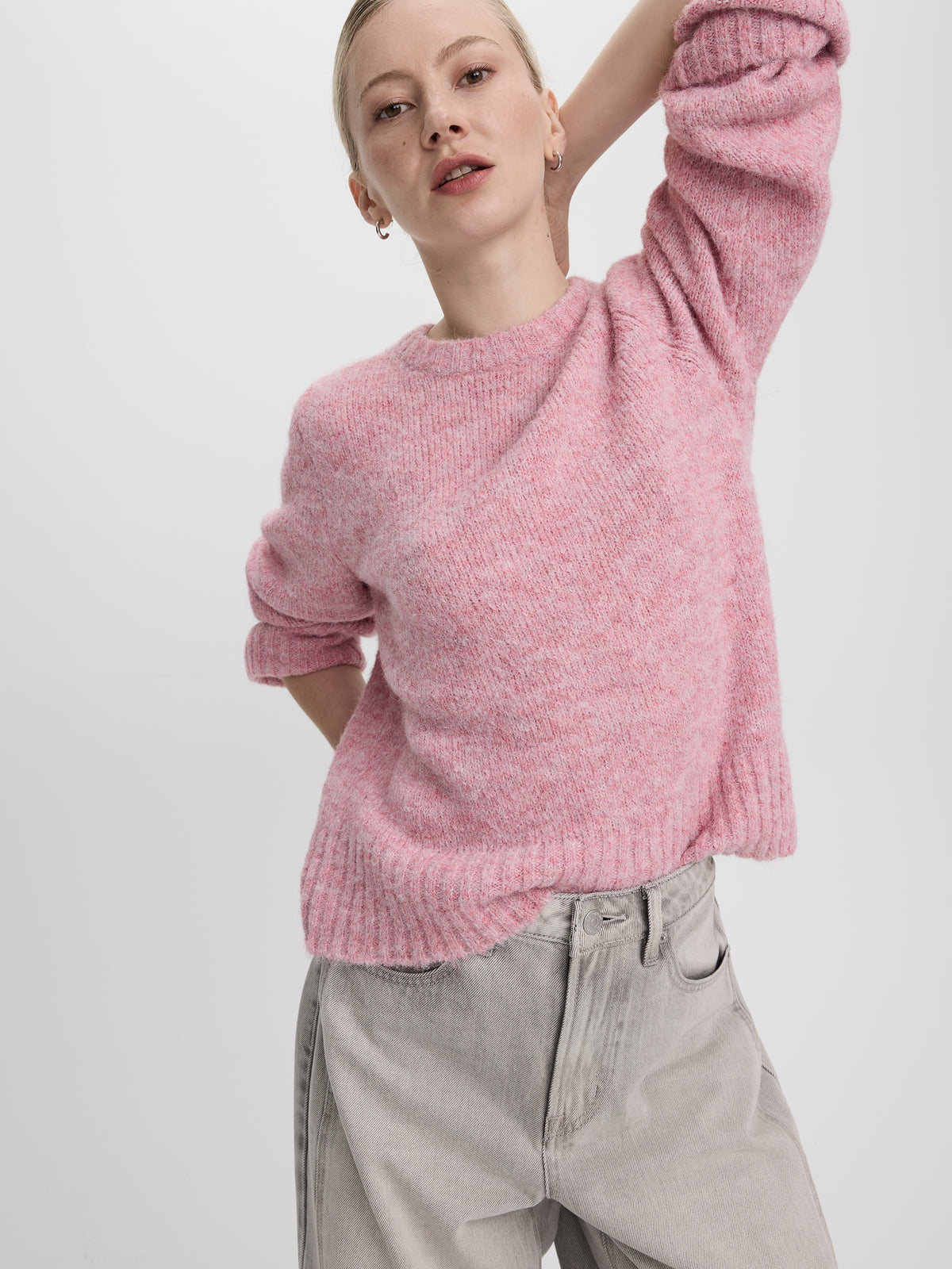 Long-Sleeve Crew-Neck Wool-Blend Sweater
