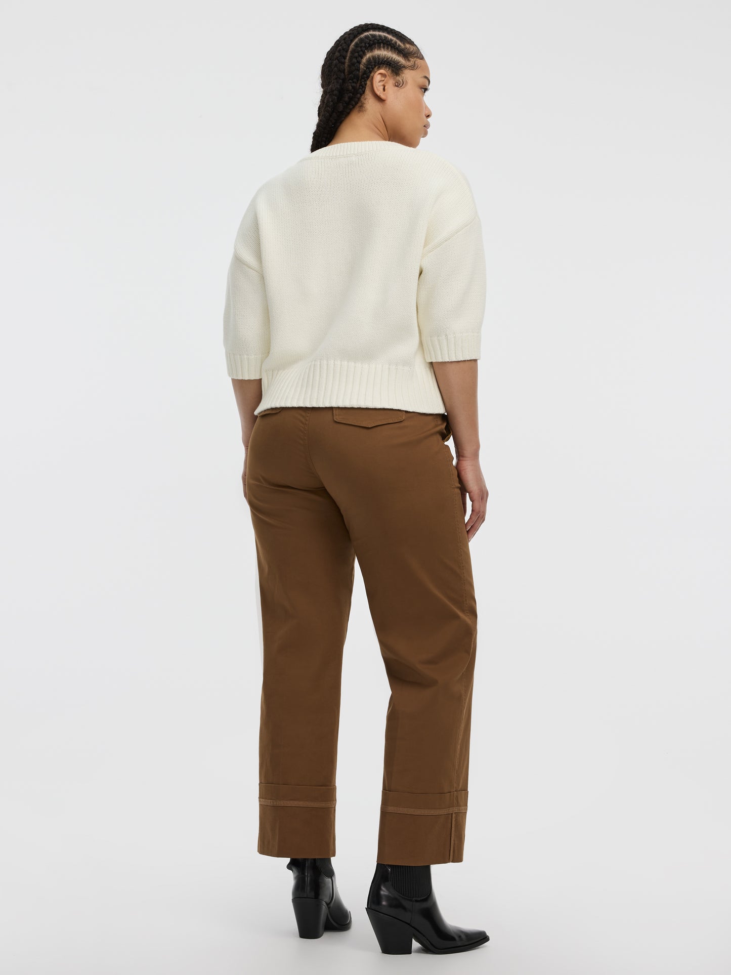 Loose Elbow-Sleeve V-Neck Cardigan