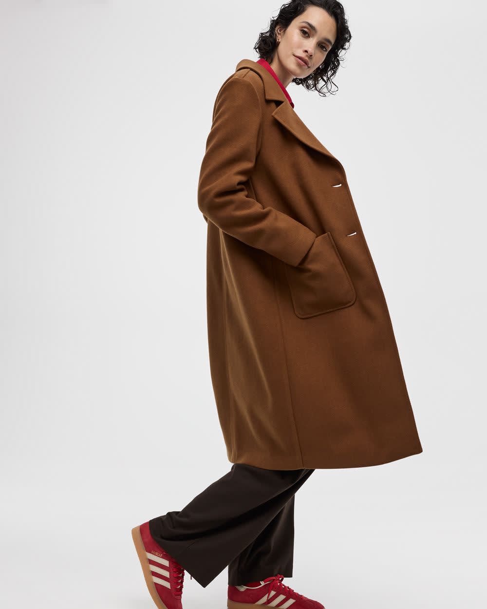 Long Coat with Two-Button Closure